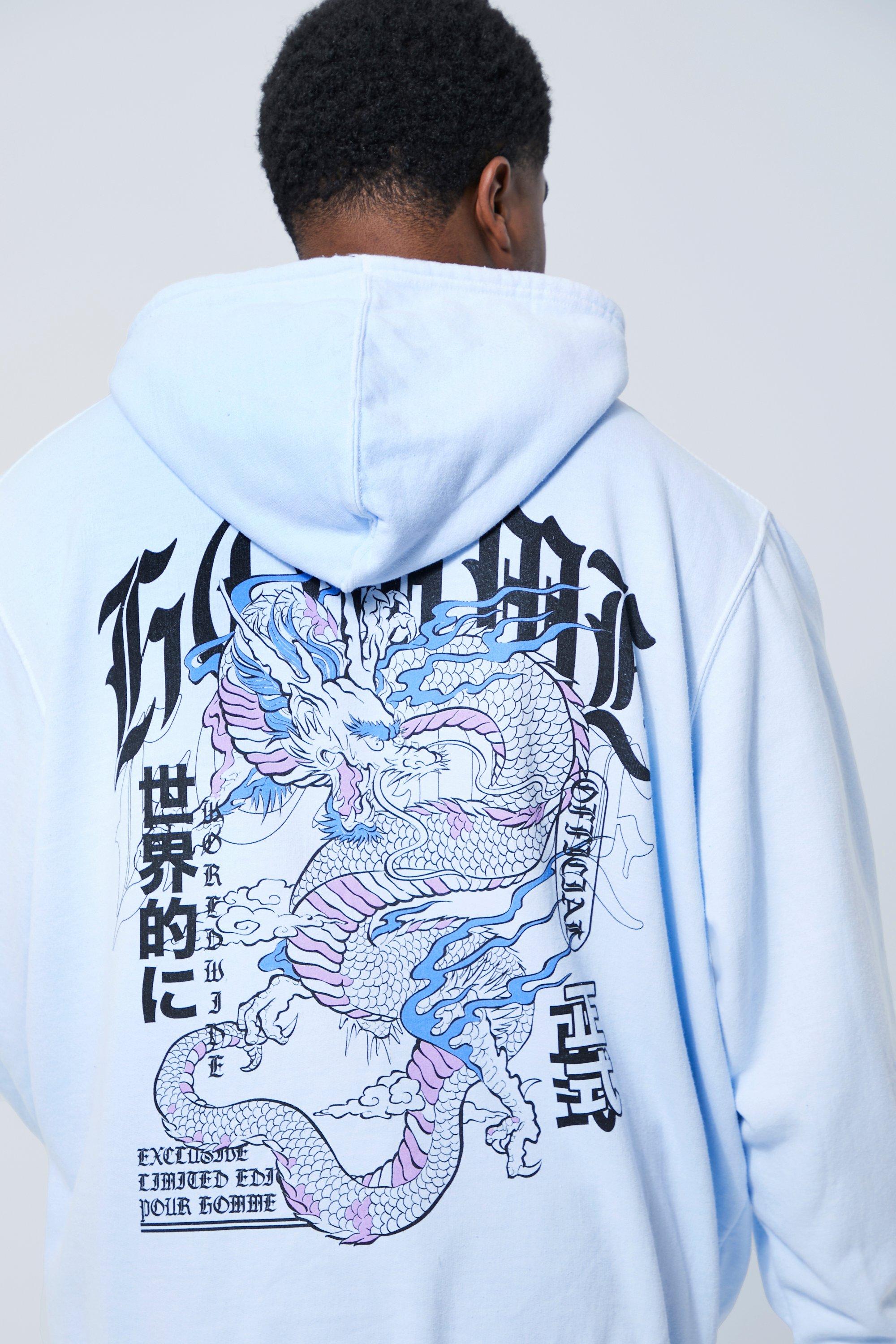 Blue cheap graphic hoodie